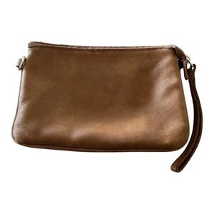 Roots Brown Leather “Twinsie” crossbody/clutch